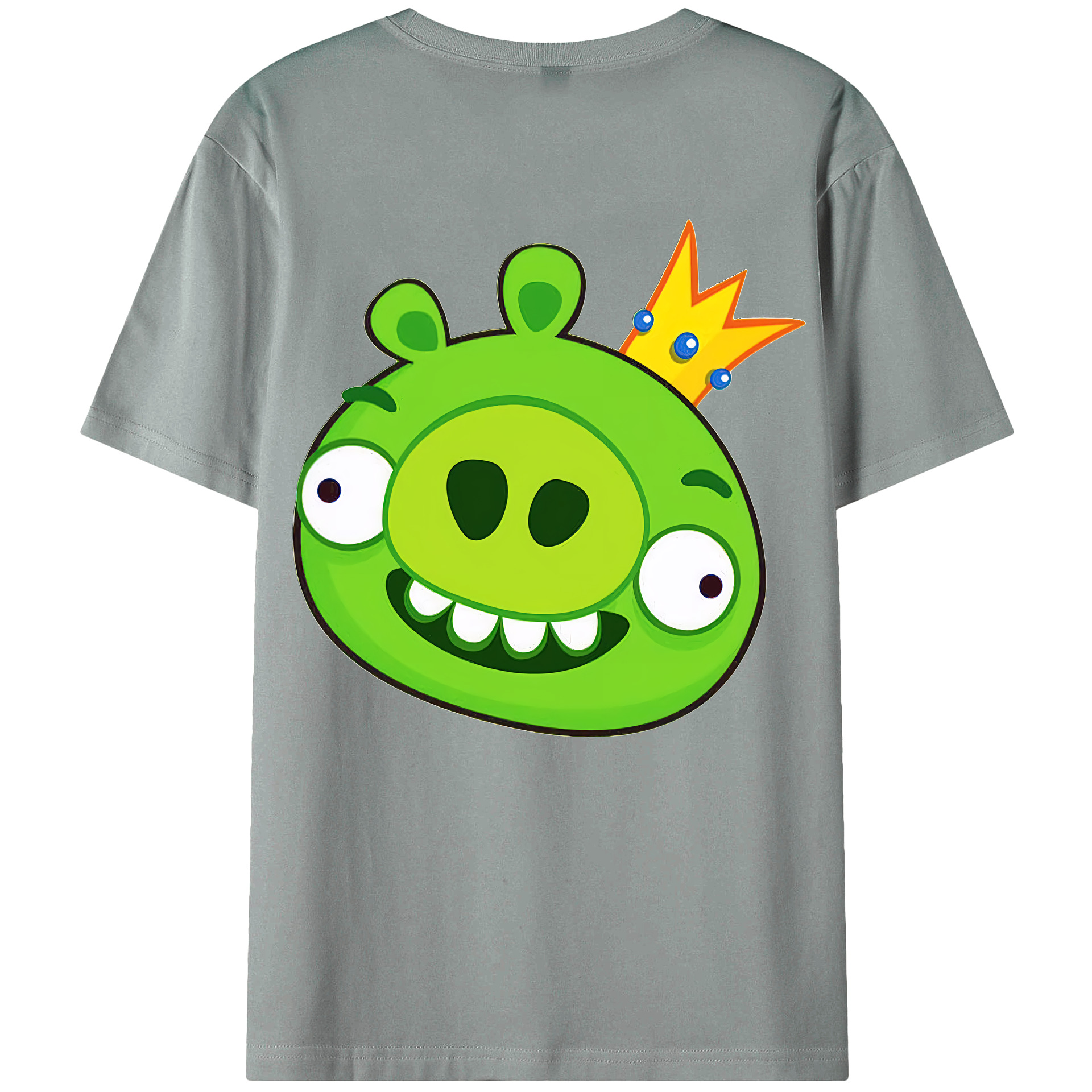 （画像用） Angry Birds アングリーバード 綿100％ メンズ半袖Tシャツ（バックプリント） 通気性